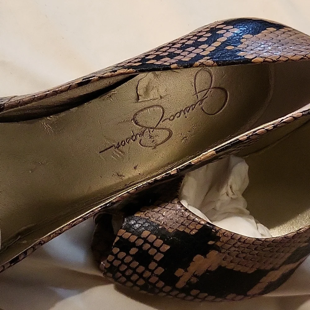 Snake skin open toe high heel - Picture 3 of 4